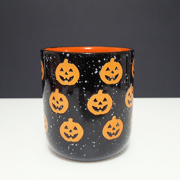 NEW Global Design Speckled Jack O Lantern Mug 16 OZ Halloween - Picture 3 of 6
